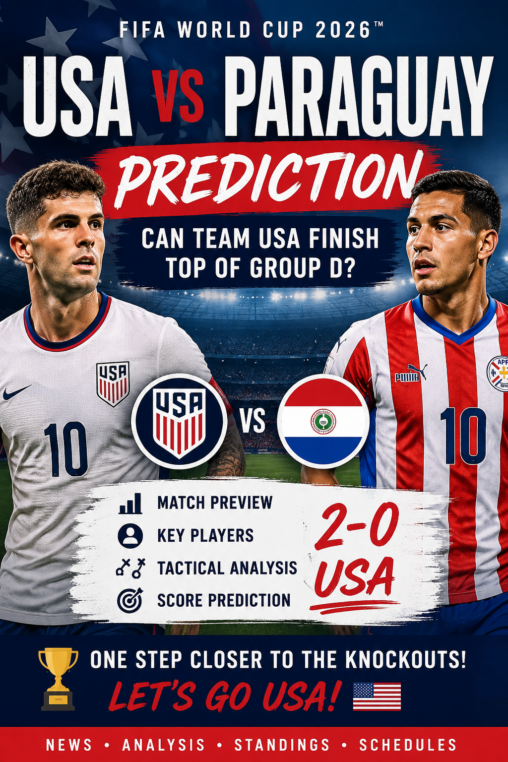 USA vs Paraguay Prediction: Can Team USA Finish Top Of Group D?